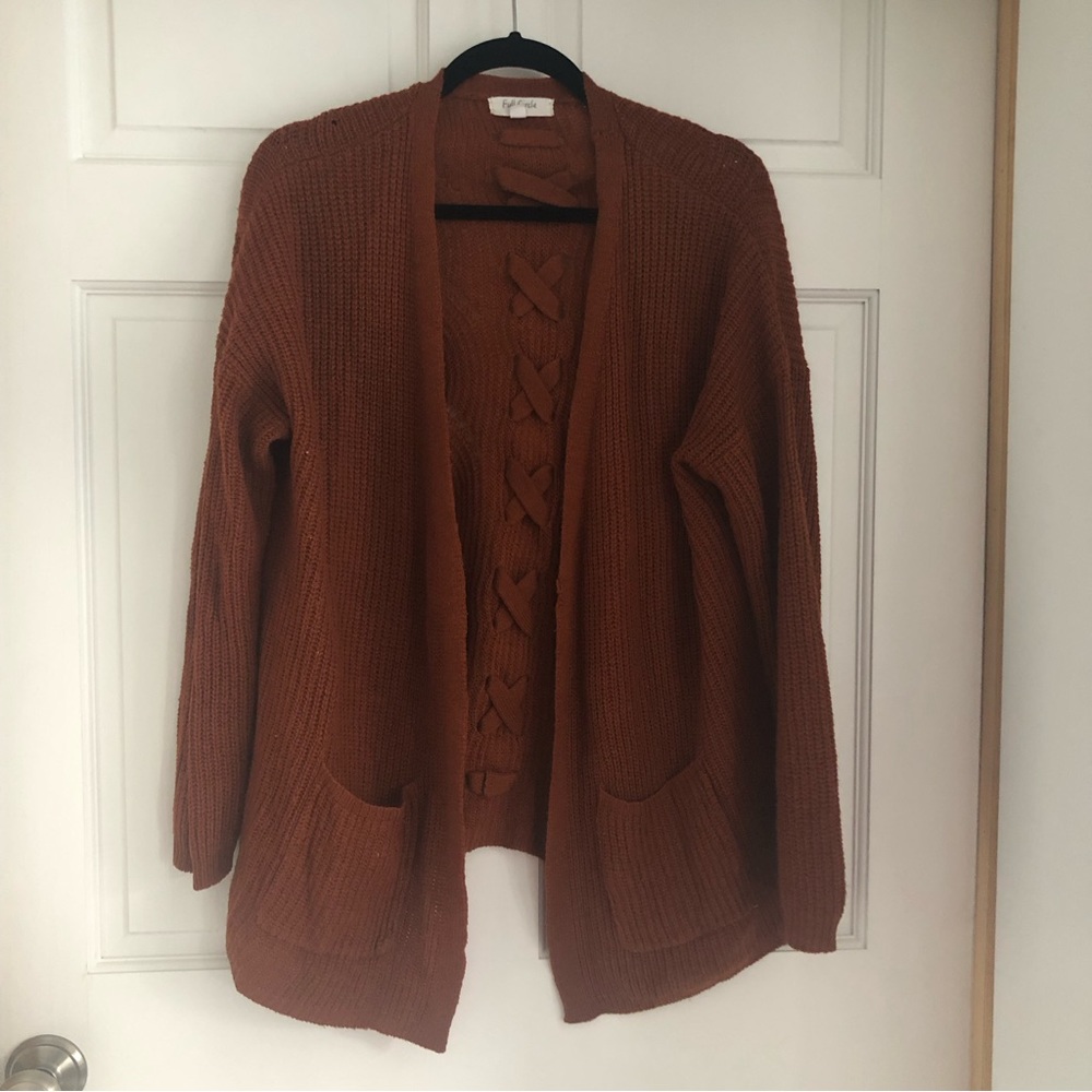Lace Up Back Cardigan